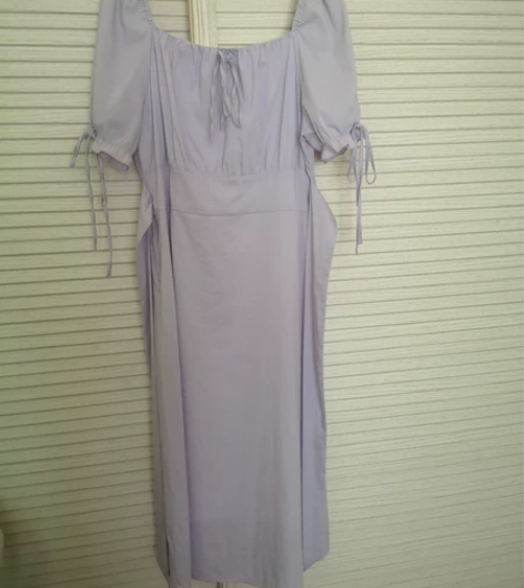 紫色仙女法式长裙  实体店购入  面料很滑...