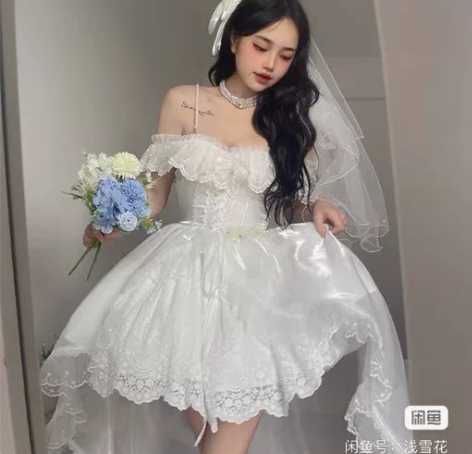 柴呼呼原创Lolita连衣裙一字肩一周年小...