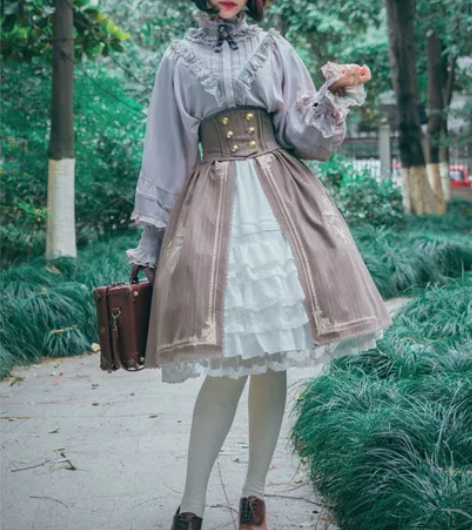 表面咒语未完之书衬衫 浅灰色m码