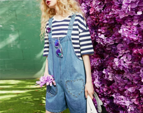 妖精的口袋Y两枝睡莲夏装2017新款宽松爱...