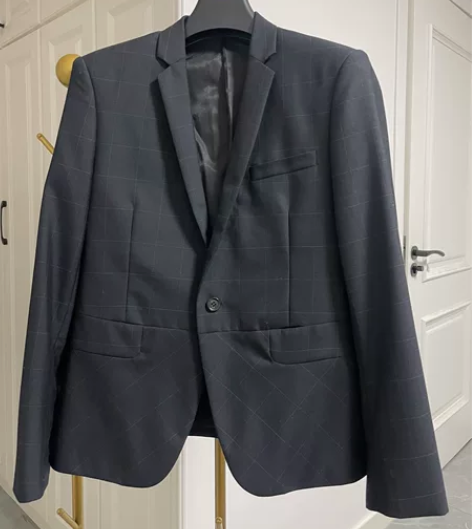 ALT 男士格子西服外套 L175码 上身...