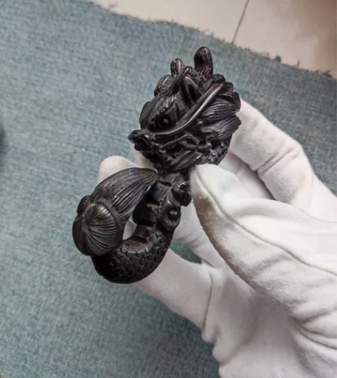 木雕鱼化龙老乌木雕龙木雕龙鱼化龙木雕手把件...