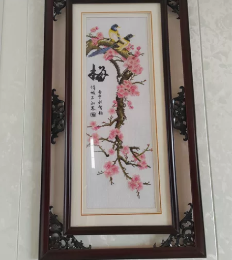 手工刺绣十字绣画挂客厅梅兰竹菊纯手工制作 ...