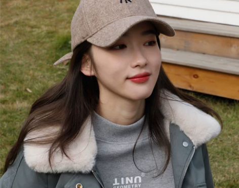 47brand棕色毛呢帽子女冬款LA硬顶棒...