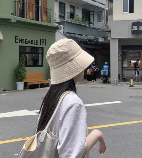 网渔夫帽 黑色 杏色 一个颜色一个/  2...