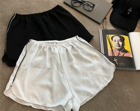 潮曼曼 2019新品松紧腰宽松运动短裤女夏...