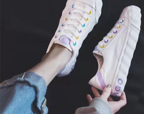 2022年飞跃饼干鞋子女春季爆款日系小白鞋...