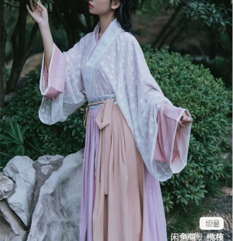 【湖光】五五年绝版汉服女晋制交领齐腰一片式...