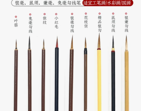 毛笔工笔毛笔勾线笔国画专用套装初学画狼毫兼...