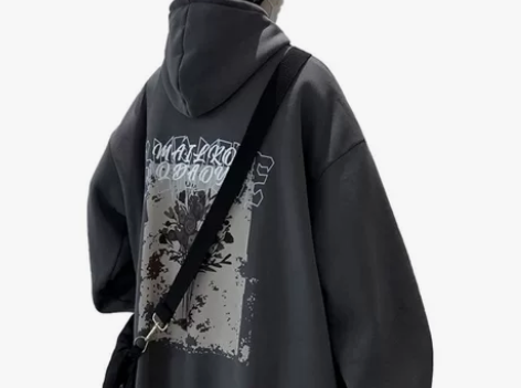 原宿风卫衣男宽松bf慵懒风上衣连帽秋冬款外...