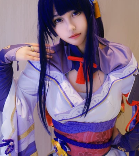 雷电将军cos服 次元依家xl码 假发 漫...
