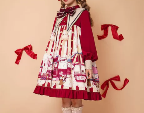 爆米花Lolita猫芮可原创设计甜系秋冬圣...