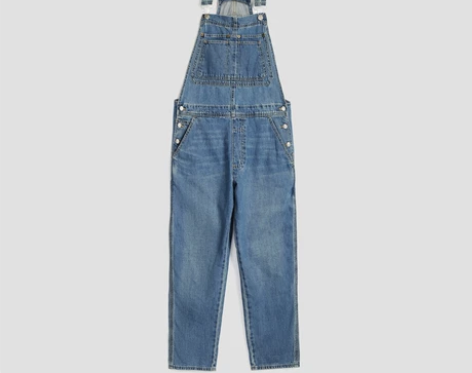 几乎全新，Gap，纯棉女背带牛仔裤。170...