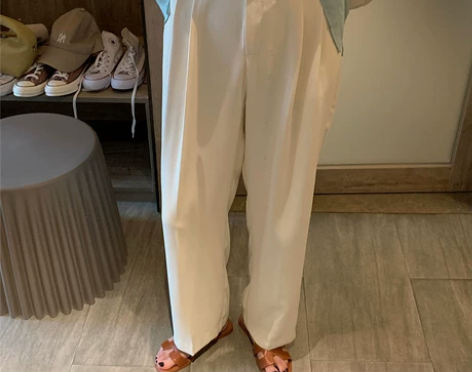 ZXYZ阔腿休闲裤女裤春夏高腰垂感显瘦直筒...