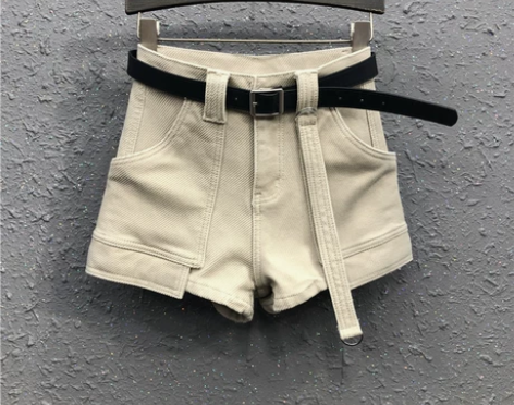 欧洲站2021夏季新款大口袋休闲牛仔工装裤...