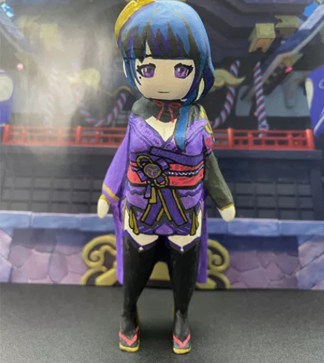 纯手工木雕 | 原神 雷电将军 亲手做的木...