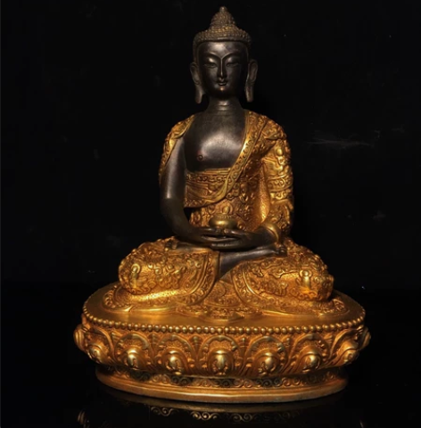 低价 处理 纯铜鎏金释迦牟尼佛像 铜鎏金释...