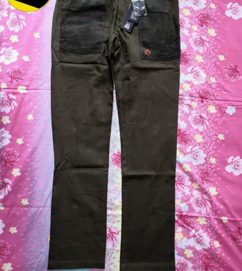 dusty工装裤裤休闲裤灯芯绒拼接刺绣小标...