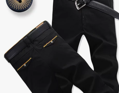 秋冬季新款裤子男薄款男士休闲裤男修身直筒青...