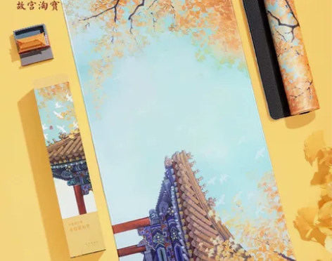 故宫淘宝文创手绘国风鼠标垫超大办公电脑桌垫...