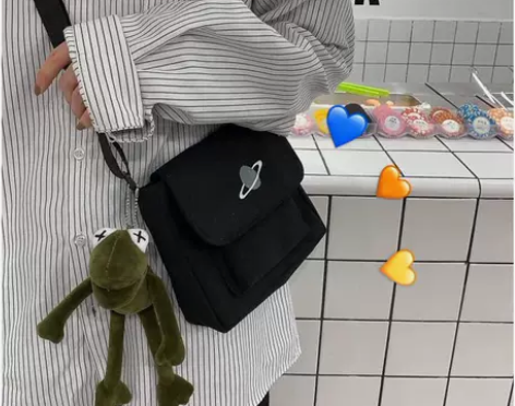 韩国ins单肩斜挎包男日系潮原宿街拍工装帆...