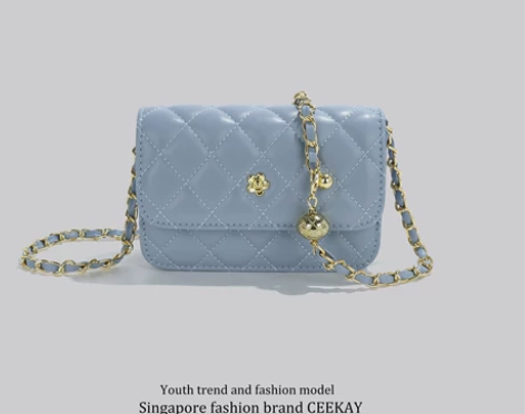 CEEKAY正品黑色小金球链条包高级感小包...