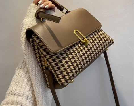 时尚女包2022夏季新款高级小众格纹手提包...