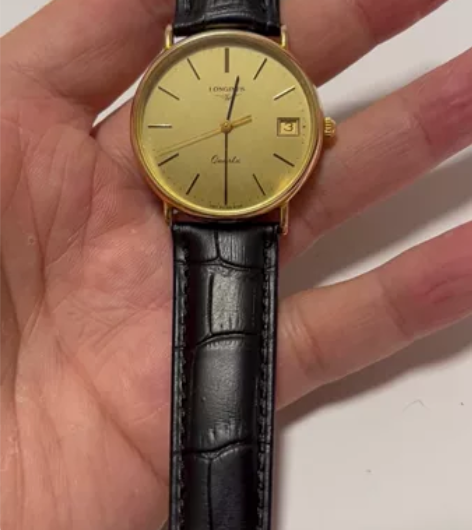 浪琴中古石英手表，布纹盘面，走时精准，调时...