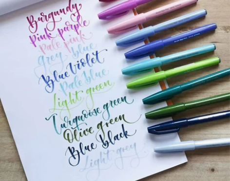 日本pentel派通touch秀丽笔彩色软...