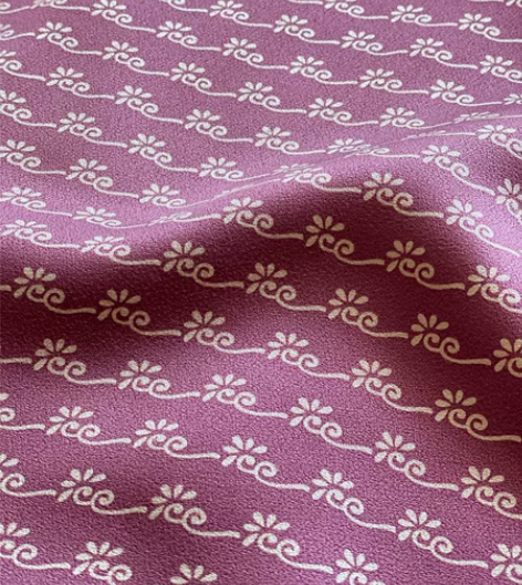 紫红卷草小纹和服 真丝蚕丝面料中古回流 珠...
