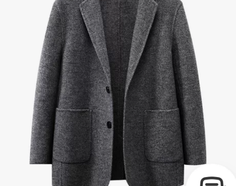 男士毛呢西服上衣 全新 烟灰色 感兴趣的话...