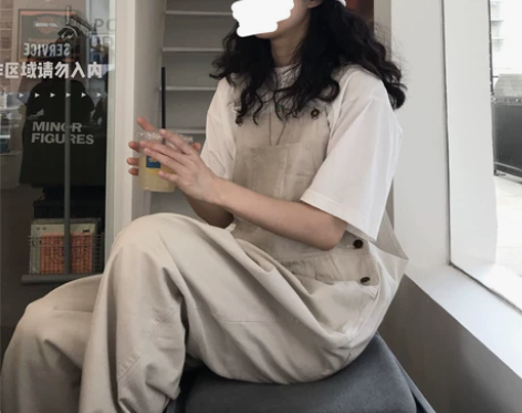 东日是个卷毛 休闲工装阔腿裤女高腰垂感显瘦...