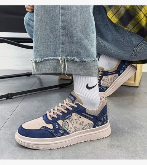 男鞋2022新款腰果花鞋子男潮鞋百搭潮流低...