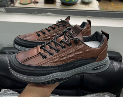 外贸尾单工厂剪标秋季男士超纤皮减震防滑橡胶...