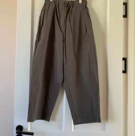 镭古着休闲裤女裤复古文艺九分裤 九五新 适...