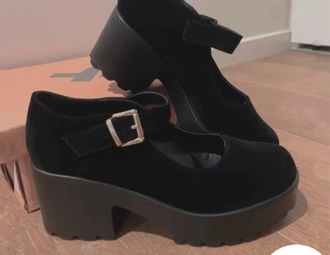 Jennie同款日系玛丽珍鞋女复古高跟JK...