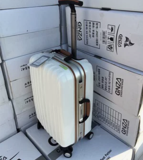 外贸出口日本白色拉杆箱 铝框登机箱20寸 ...