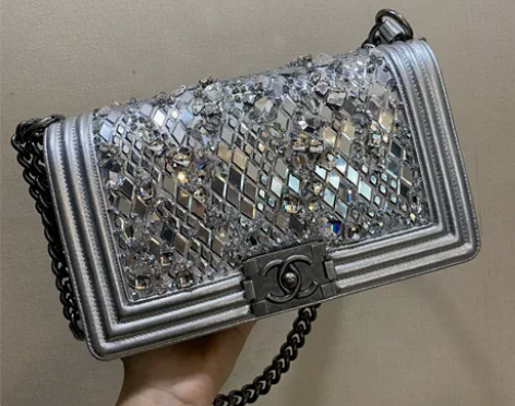 97-98新香奈儿经典限量版银色钻石亮片l...