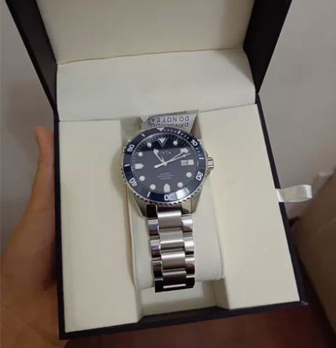 飞亚达手表男夜光钢带机械表潜水300米防水...