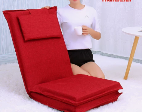 海贝丽加长靠背懒人沙发榻榻米可折叠日式床上...