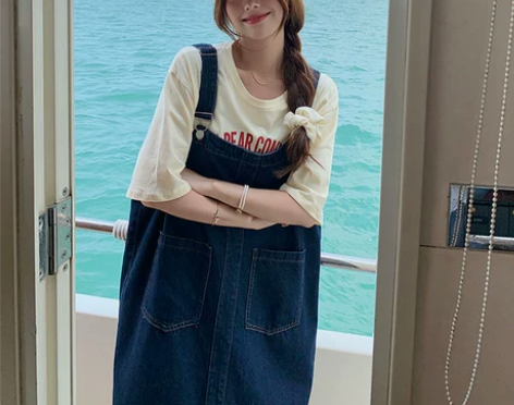 套装牛仔背带裙连衣裙女夏2021新款法式复...