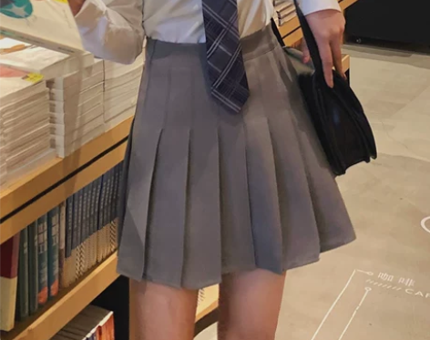 黑色百褶裙女夏半身裙春秋灰色高腰a字202...