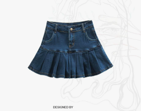 美式校园风ins时尚鱼尾裙弹力可爱辣妹牛仔...