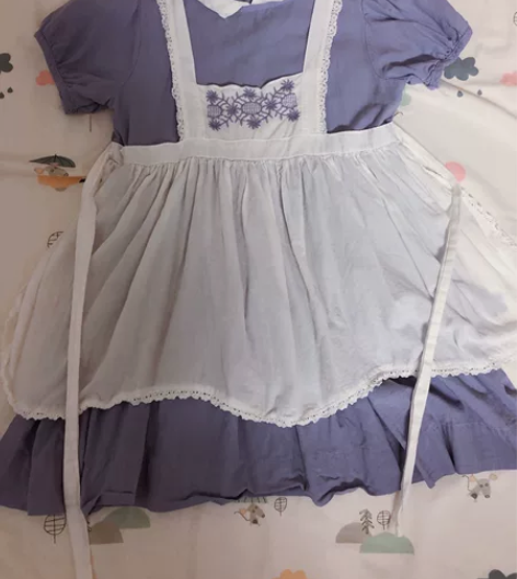 森系夏季甜美复古田园风假两件女童连衣裙，1...