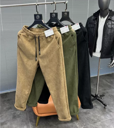 试衣间！100纯棉灯芯绒！男士秋冬加绒保暖...