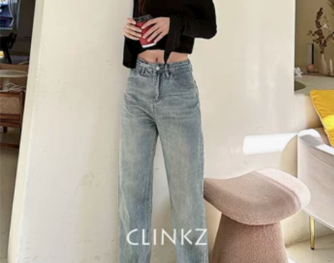 2022秋冬新款宽松高街阔腿直筒长裤阔腿牛...