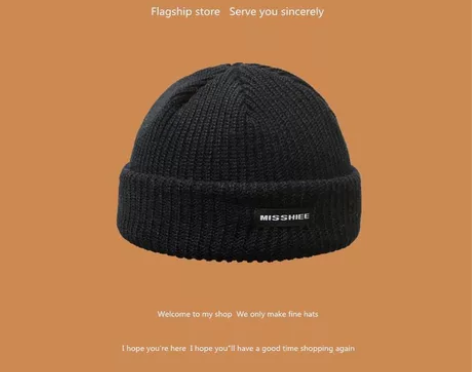 韩国圆顶针织瓜皮帽男街头潮流氓雅痞地主帽秋...