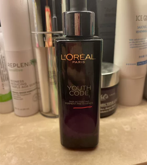 欧莱雅小黑瓶，抗皱精华，余量是红线所画部分...