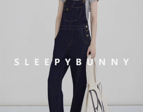 瞌睡兔牛仔背带裤 版型显瘦显窄！后背系带原...