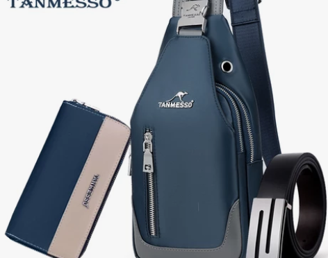 tanmesso胸包男韩版斜挎包休闲牛津布...